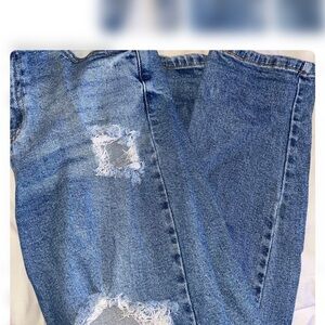 Classic Blue Distressed Women Jeans